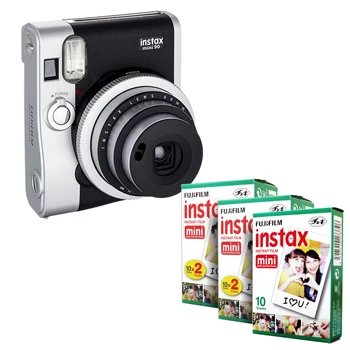 Fujifilm Instax Mini 90 NEO классическая черная мгновенная пленка камера+ Fuji Instax Mini Instant White Edge 50 пленка - Цвет: Black