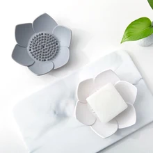 Креативные силиконовые держатели мыла красивое мыло в форме цветка полка для ванной портативные мыльницы