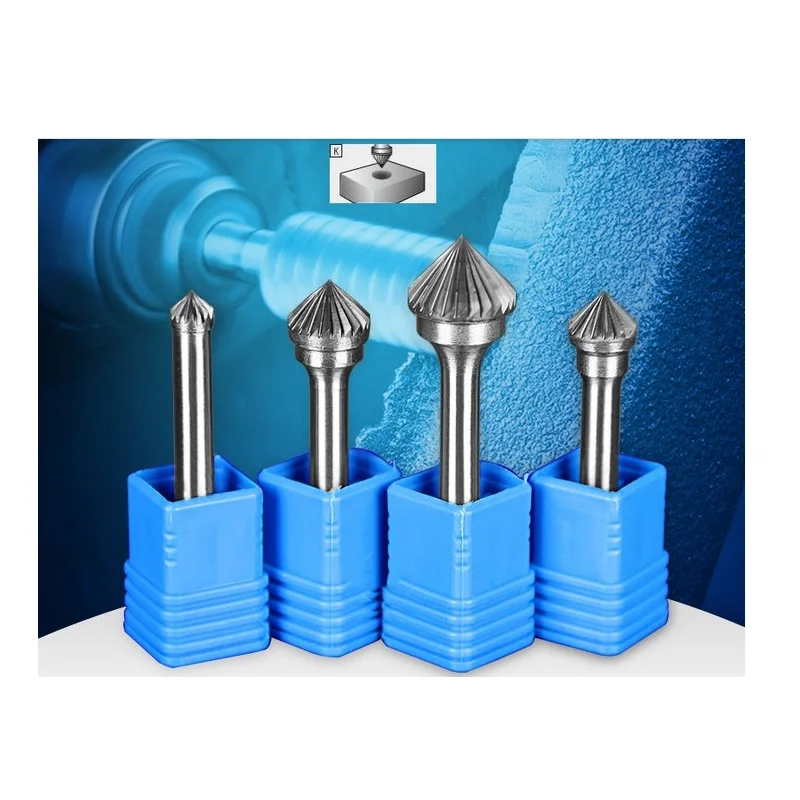 

1PCS Premium Carbide Front-end Single Flute Cut Rotary Burr File 1/4" 6mm SHK 6-16mm Head Conical