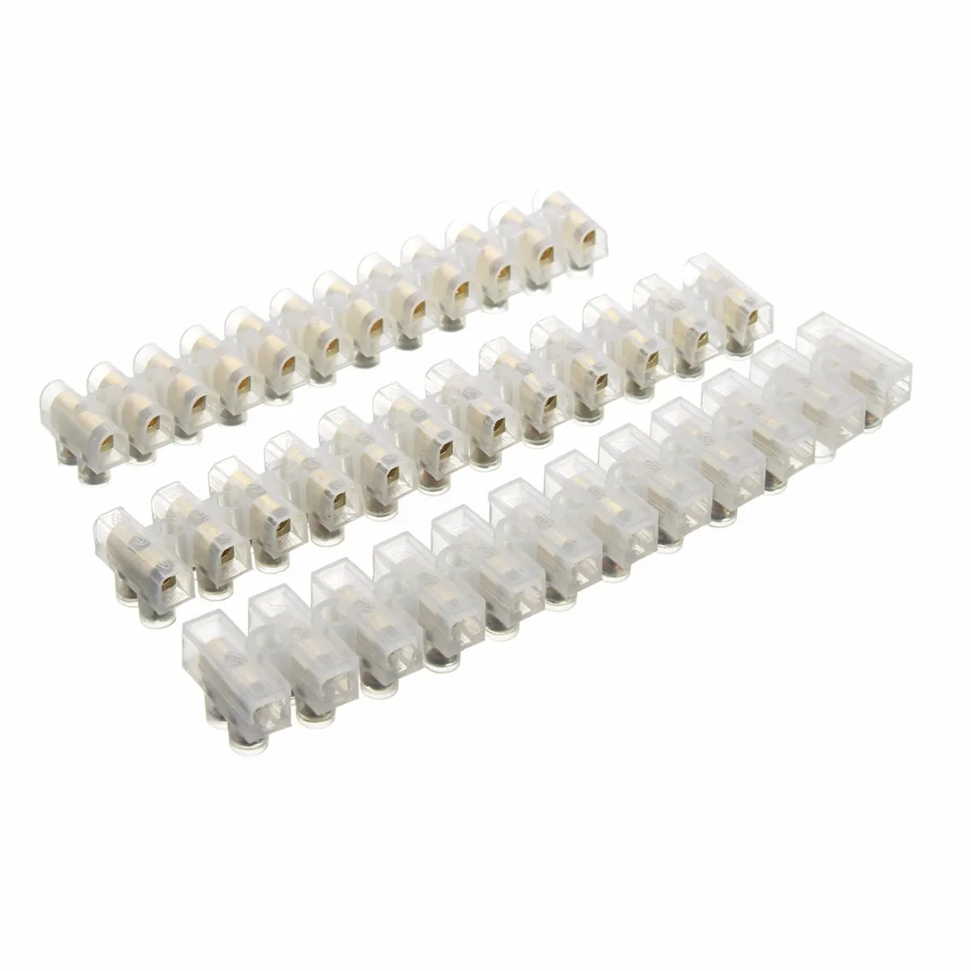 3pcs 3A 5A 10Amp 12 Way Barrier Screw Terminal Block Wire Connector Strip for Electrical Wiring Cars Motorbikes Scooters Mayitr