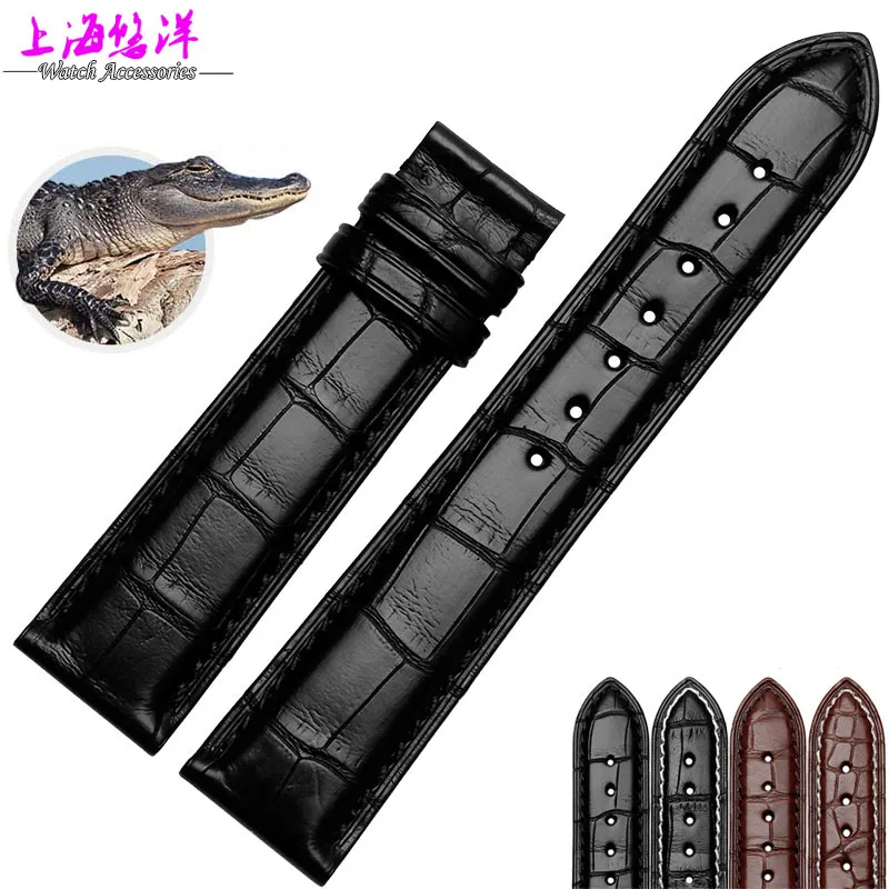 Double alligator bracelet for disc VC watch with male black brown 20mm