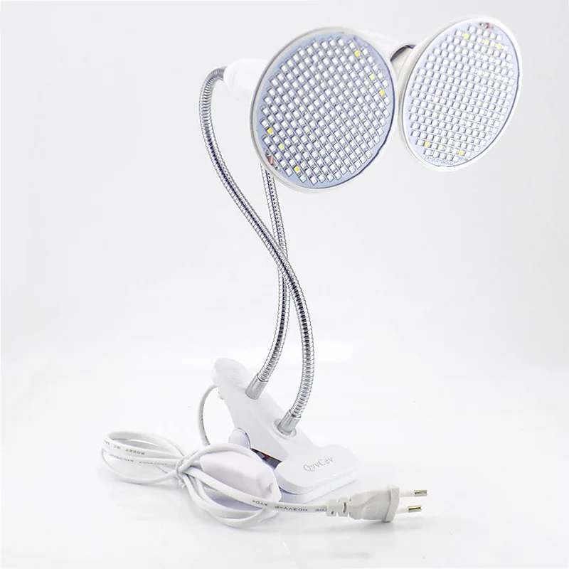 Lâmpada de Luz Clipe para o Interior de Veg Espectro Completo Dupla Cabeça Led Planta Flor Crescer Vermelho Azul uv ir Luzes E27 Casa Verde 200 9 Luzes e Iluminação
