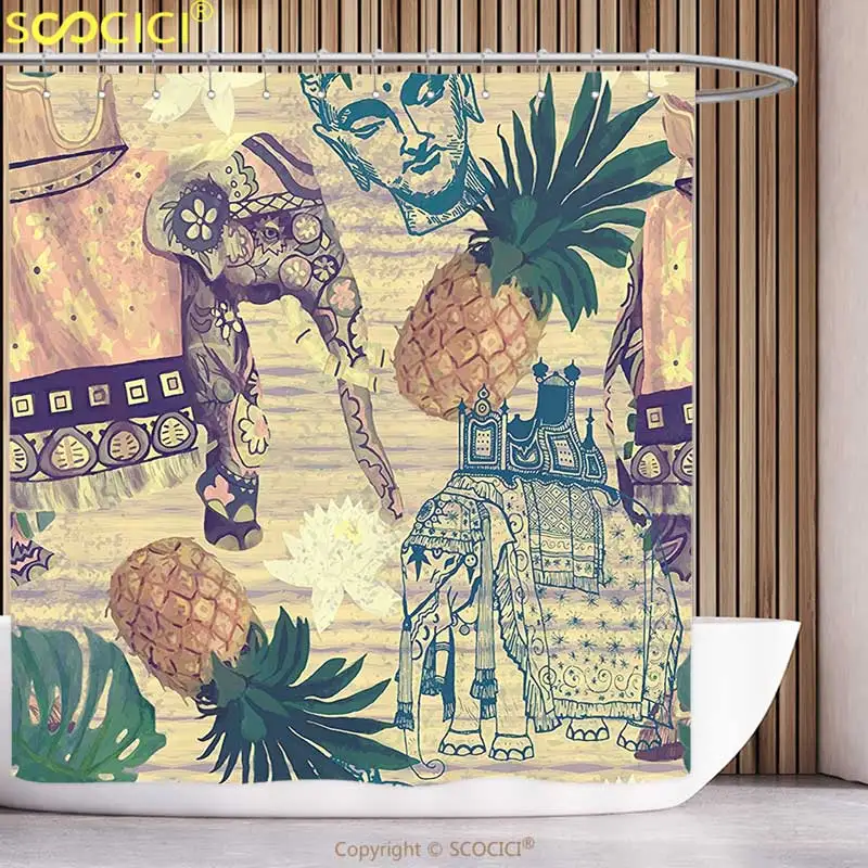 Zodiac Shower Curtain Aquarius Lady with Pail Print for Bathroom
