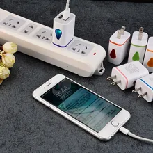 Hopeboth светодиодный светильник с двумя usb-портами, us ac, домашнее настенное зарядное устройство, адаптер питания 2.1A+ 1A для iphone 5 5s 6 6s для ipad samsung