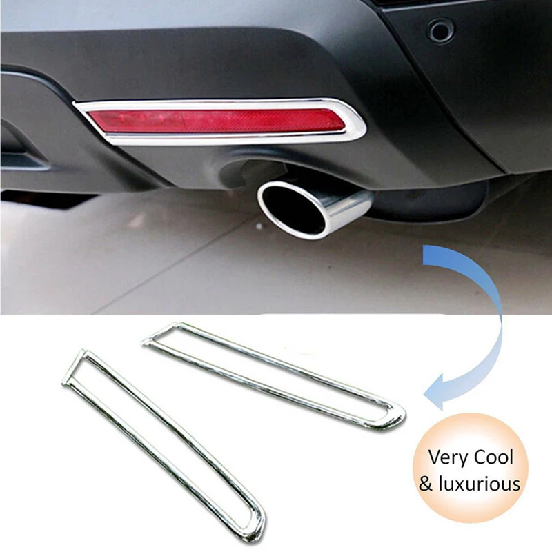 

2 Pcs Chrome Rear Tail Fog Lights Lamps Covers Trim For Ford Explorer 2011-2015