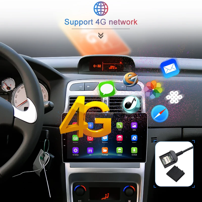 Clearance Junsun 2G+32G Android 8.1 4G Car Radio Multimedia Player For Peugeot 307 2008 2002-2013 Navigation GPS Auto 2 din radio coche 3