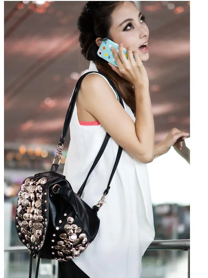 ANAWISHARE дизайнерские женские сумки из кожи с кисточками на цепочке сумка через плечо с заклепками сумки через плечо для женщин