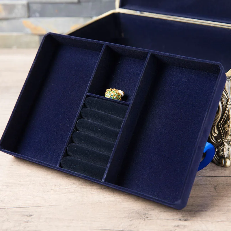 28,2X22X15 см для ювелирных изделий большого размера коробка для хранения с бриллиантом бронзового цвета органайзер для украшений Ювелирное кольцо коробка для сережек Z088