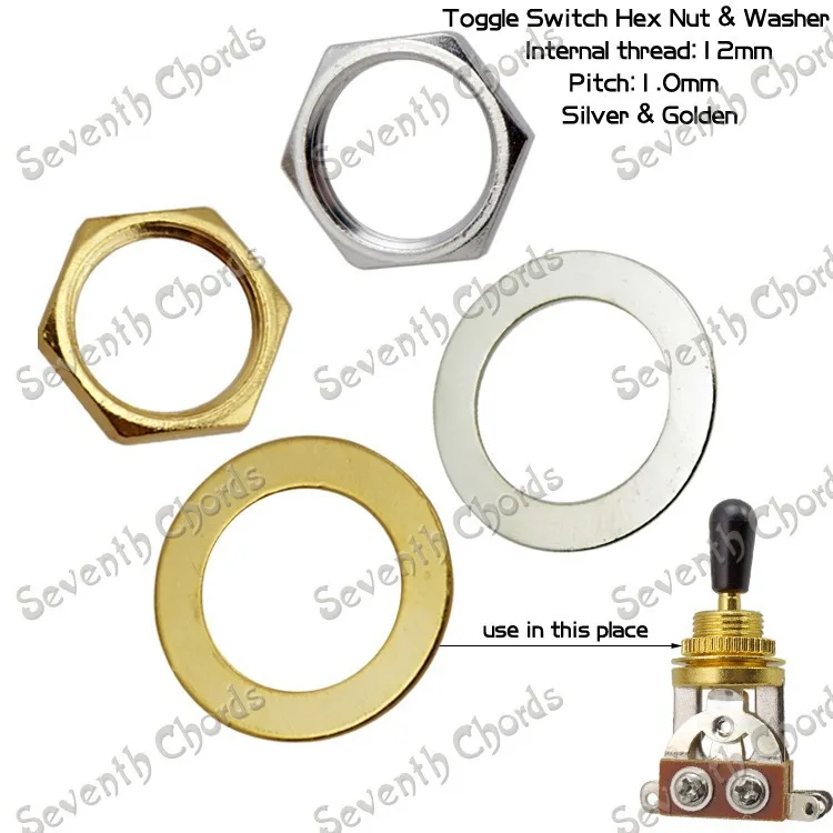 2 Sets Toggle Switch Hex Nut Washer Pickup Selector Switch Nut Gasket