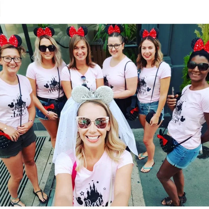 

Minnie Mouse crown tiara veil Disney birthday baby Bridal shower wedding Bachelorette party Bride To Be Bridesmaid decoration