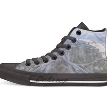 London Looking West от Shard Повседневная Высокая холщовая обувь кеды для дропшиппинг