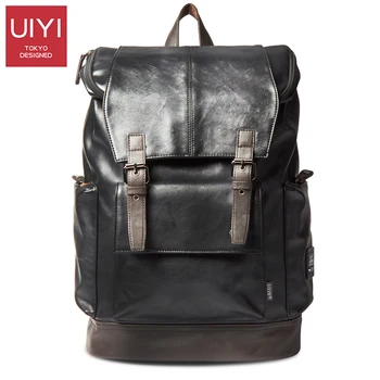 

UIYI Vintage Men's Backpack PU Leather Bag Men Travel Backpack 14' Laptop Computer Water Resistant Male College Teenager Bookbag