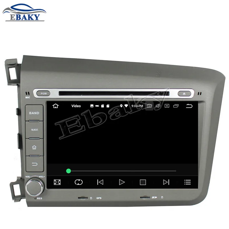 Top NaviTopia 8inch 4GB RAM 64GB ROM Octa Core Android 9.0 Car DVD Radio for Honda Civic 2012 with GPS navigation/wifi/bluetooth 16
