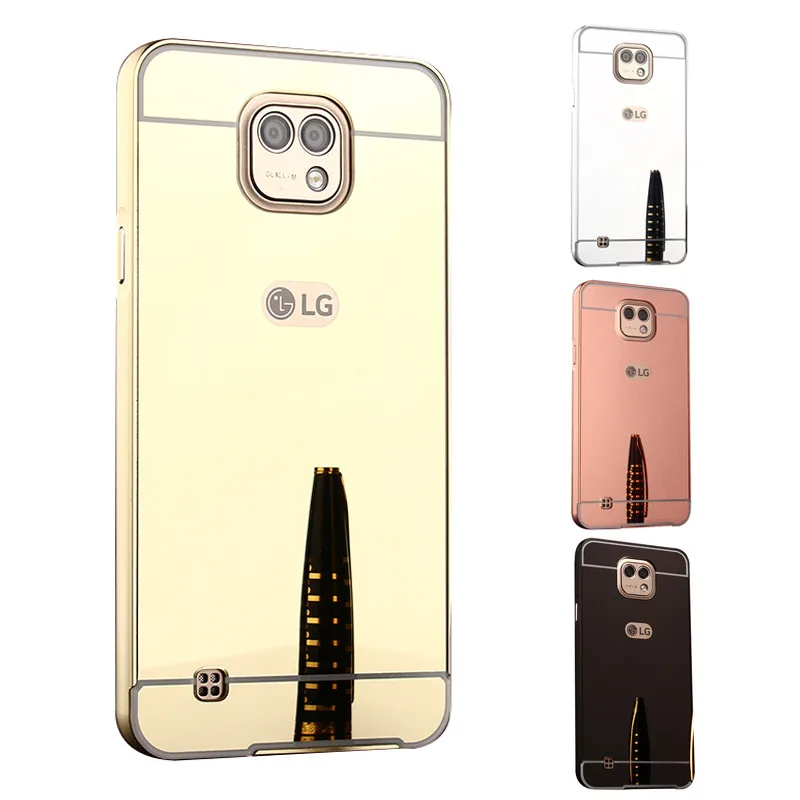 

For LG X Cam XCAM K580 K580DS K580Y Case Plating Metal Frame with Mirror Back Cover Hard Case for LG XCam X Cam K580ds K580