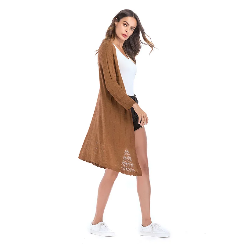 Yovamoo Autumn 2018 Sweater Knitted Solid Color Long Sleeve Streetwear Fashion Plaid Long Cardigan Womens Clothing Outerwear Yovamoo Autumn 2018 Sweater Knitted Solid Color Long Sleeve Streetwear Fashion Plaid Long Cardigan Womens Clothing Outerwear