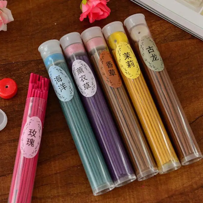 

50pcs Indoor Natural Incense Burner Sticks Aroma Sandalwood Rose Green Tea Air Freshener Lavender