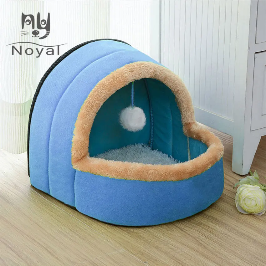 5 Colors Pet Dog Cat Bed Foldable Puppy  House With Toy Ball  Warm Soft Pet Cushion Dog Kennel Cat Castle Fast Shpping