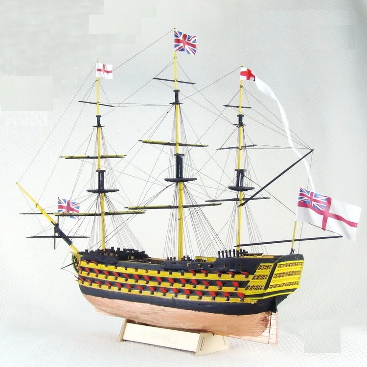 HMS Victory 1765 Западный деревянный парусник Британский Королевский Темно-синий комплект модели корабля