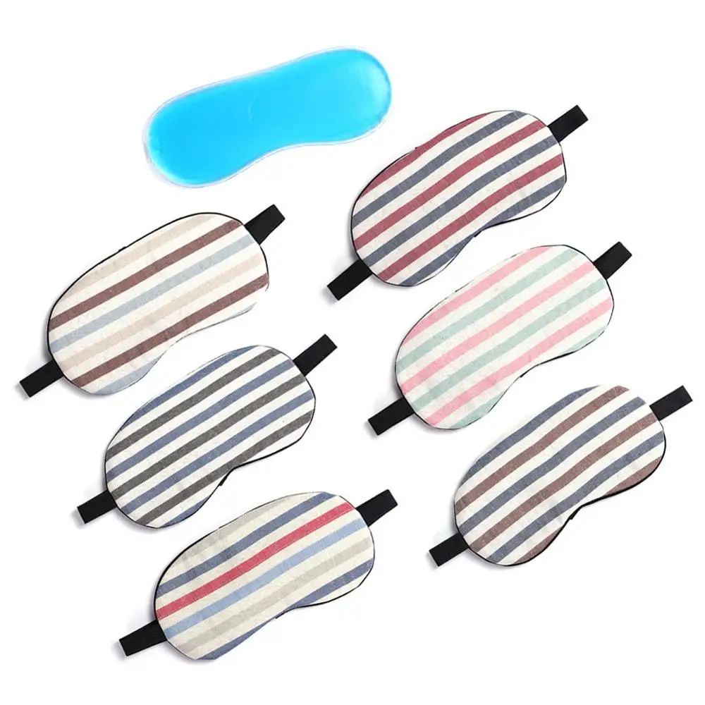 Cute Stripe Pattern Eye Cover Sleeping Mask Eyepatch Travel Relax Eye Band Sleeping Aid Kids Blindfold