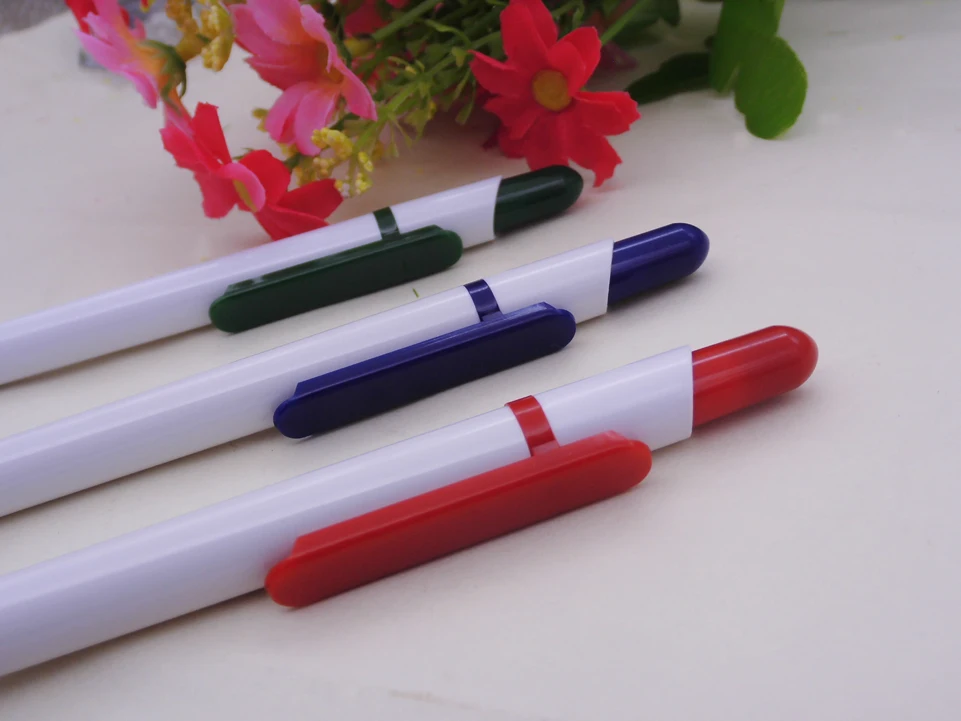 [Бесплатный логотип+ ] 4 цвета 80002 пластиковая простая шариковая ручка для продвижения/Подарочные канцелярские принадлежности-Прямая с фабрики