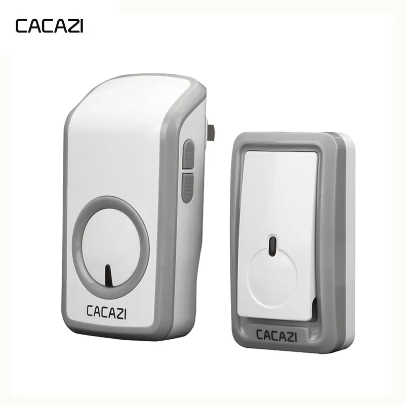 

CACAZI Wireless Doorbell Waterproof Battery Button 350M Remote LED Light Home Cordless Call Bell EU Plug 48 Chimes 6 Volume