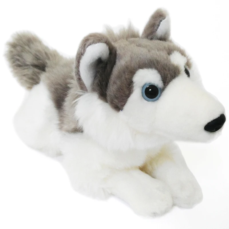 Lying Husky Dog Plush Toys Collectible Bags Ornament Home Car Decor