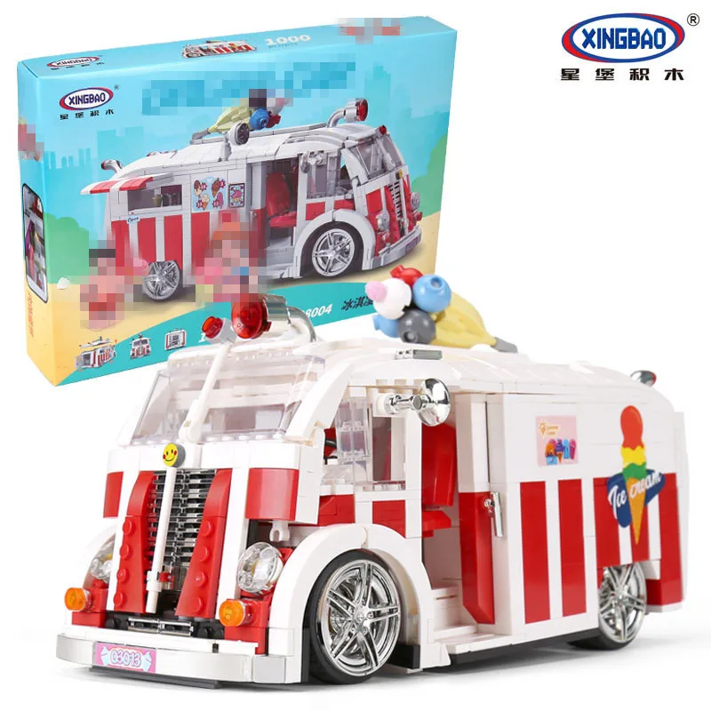 

Xingbao 08004 1000Pcs Genuine Technic Series The Ice Cream Car Set Building Blocks Bricks Children Educational Toys Model Gifts