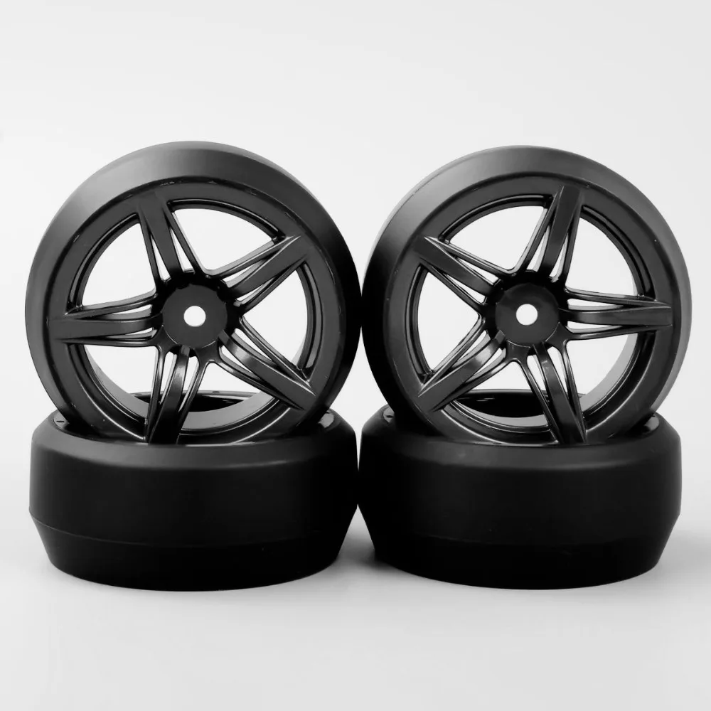 

4pcs 1:10 RC Drift Tires & Wheels hub Rim for HSP HPI On-Road Racing Car 12FM+PP0367