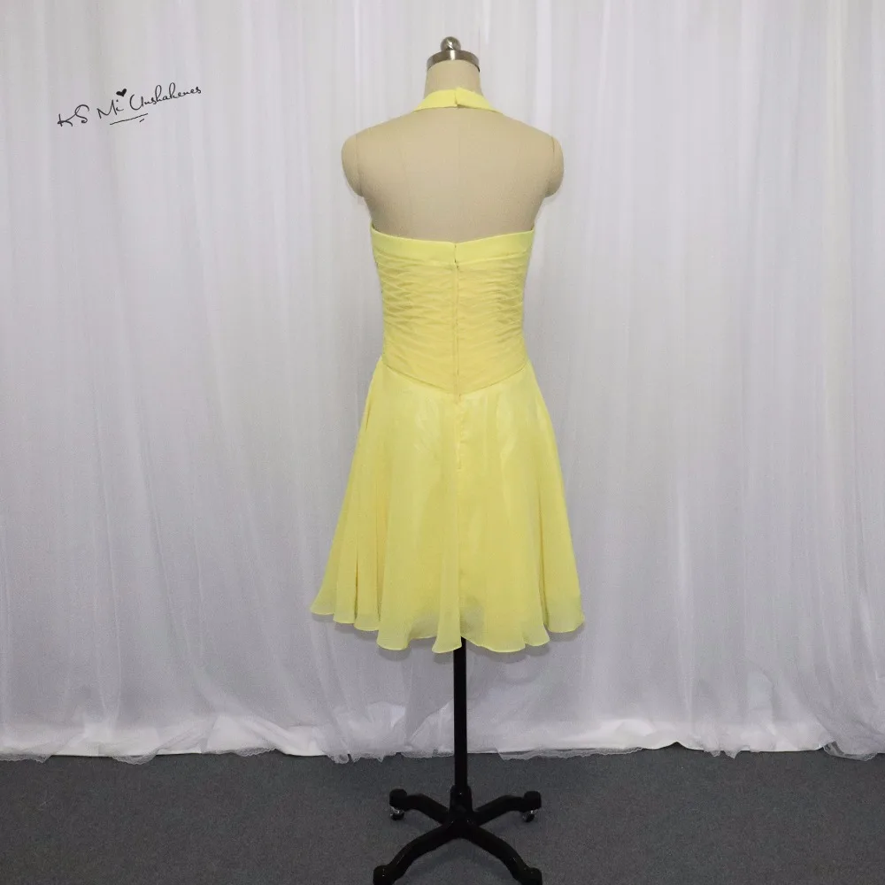 Vestido Madrinha De Casamento Yellow Bridesmaid Dresses For Beach