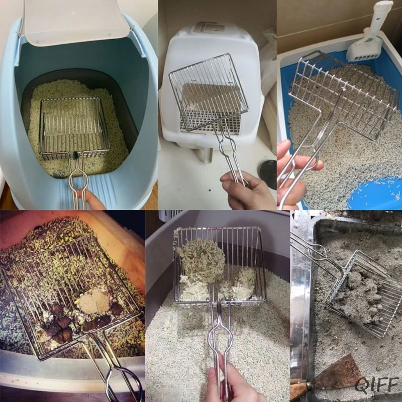 Совок из нержавеющей стали для кошачьего туалета, сверхмощный котенок ...