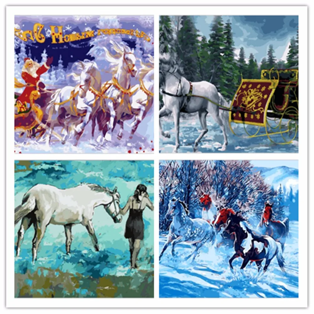 Yunxi art Современный домашний декор Модульная картина с лошадью сделай сам