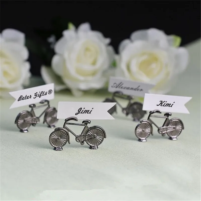 50pcs Mini Bicycle Place Card Holder Travel Wedding Decoration Table Centerpieces Wedding Guest Name Sign  (3)