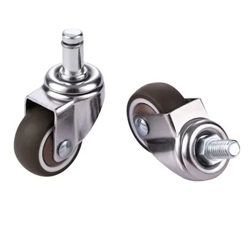 

4pcs Trolley Furniture Caster 1.5/2 Inch Swivel Rubber Caster Wheels Replacement Soft Safe Rollers Furniture Hardware