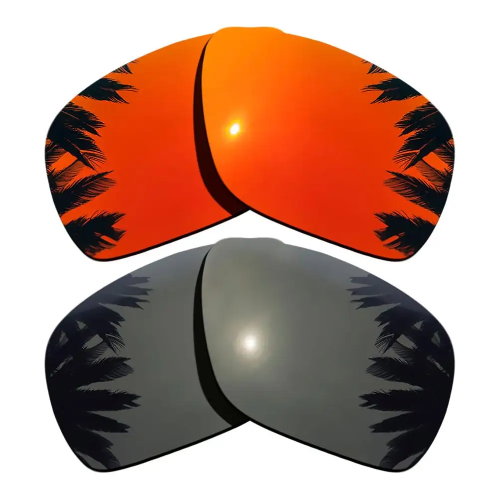 Поляризованные зеркальные линзы для замены покрытия для солнцезащитных очков-Оукли отправка 1 рамка разных цветов - Цвет линз: Orange Red-Black