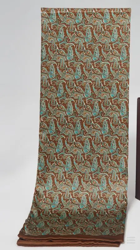 Винтажный шёлковый шарф мужской моды Пейсли цветочный узор печати двухслойный шелковый атлас шейный платок#4040 - Цвет: 2