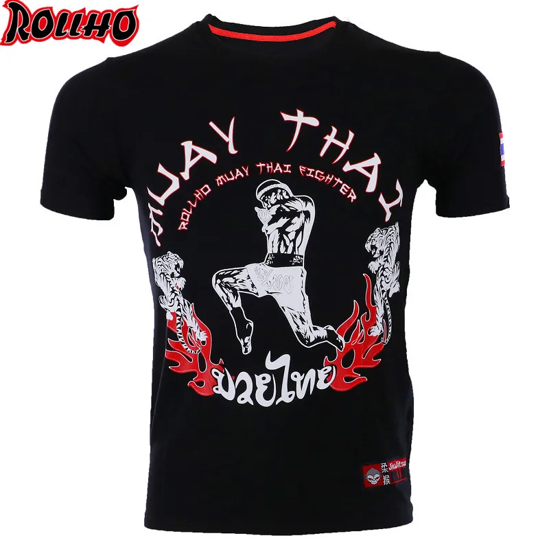 ROLLHO MMA Муай Тай Боксерские Шорты Спортивная футболка с рисунком тренировочная