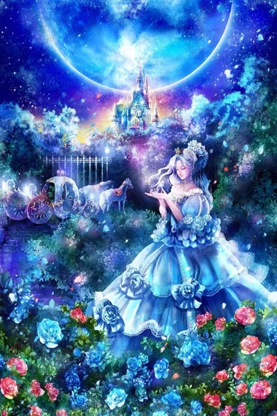 Cinderella decoration paintings mural bedroom cross stitch gift Hand