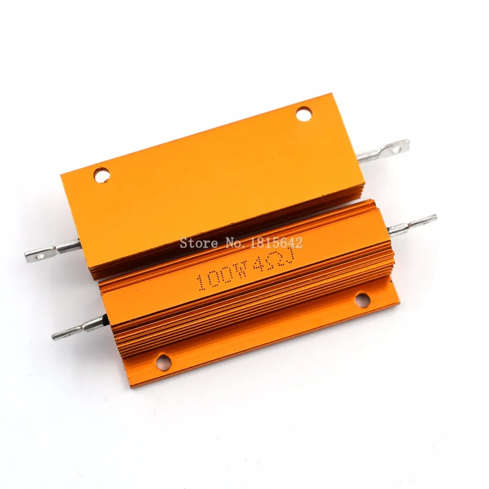 RX24 100 Вт 4R 4RJ металлический корпус алюминиевый Золотой резистор Высокая мощность