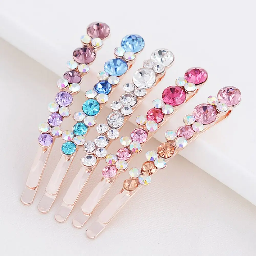 1 Pair Korean Style Hairpins Women Fashion Crystal Rhinestone Hair