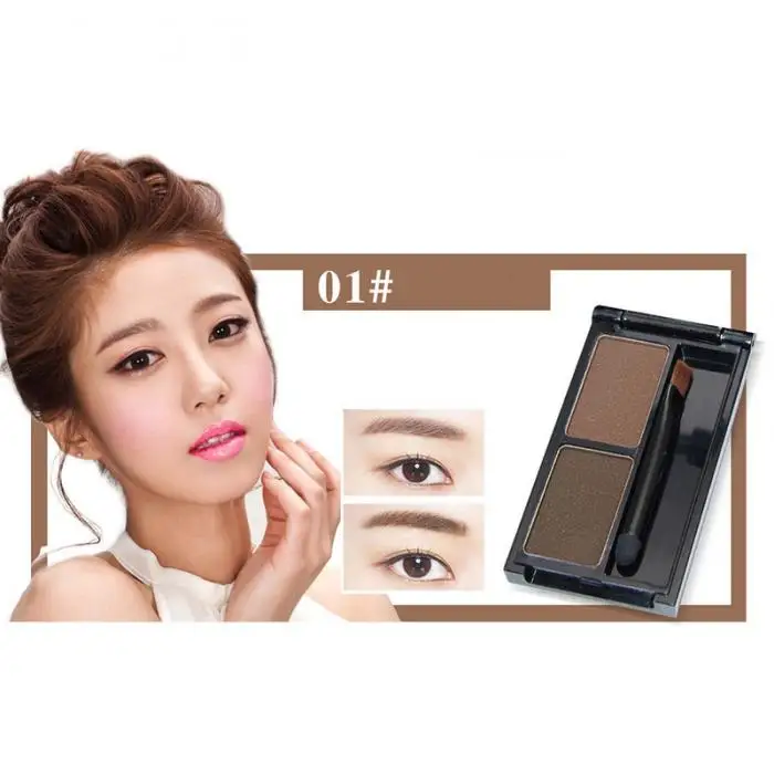Прямая поставка, двойной цвет, пудра для бровей, водонепроницаемый, устойчивый к поту, долговечный крем для бровей SMJ