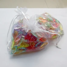 30*40 см 100 шт белые подарочные пакеты для ювелирных изделий/свадьбы/рождества/дня рождения/Браслеты мешок пряжи с ручками упаковка сумки из органзы