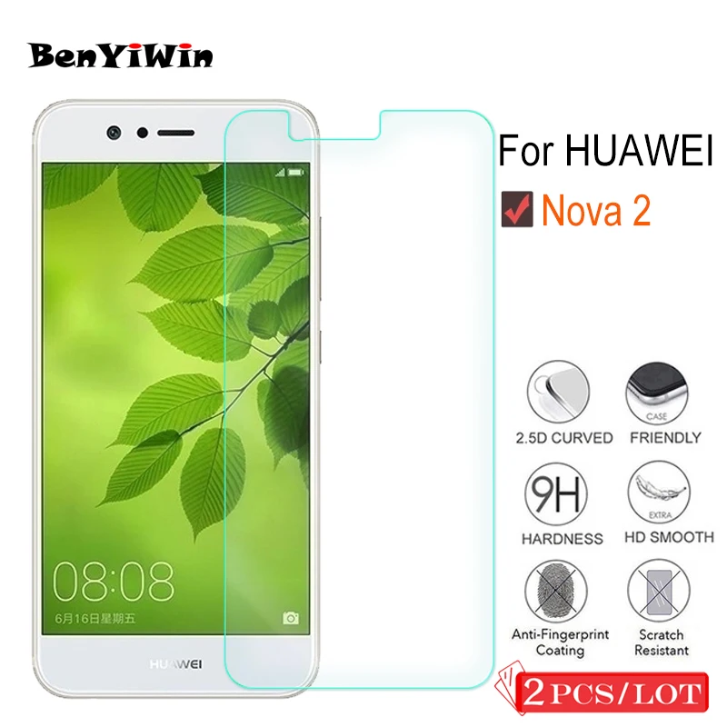 

2PCS Tempered Glass Scratch Proof Protective Film For Huawei NOVA 2 Clear Toughened Screen Protector case For HUAWEI NOVA2 Glass