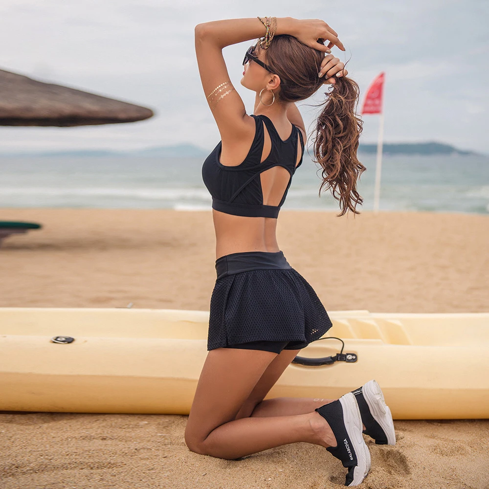 Новинка 2019 сексуальные дышащие шорты боксеры бикини купальник с пуш ап из двух