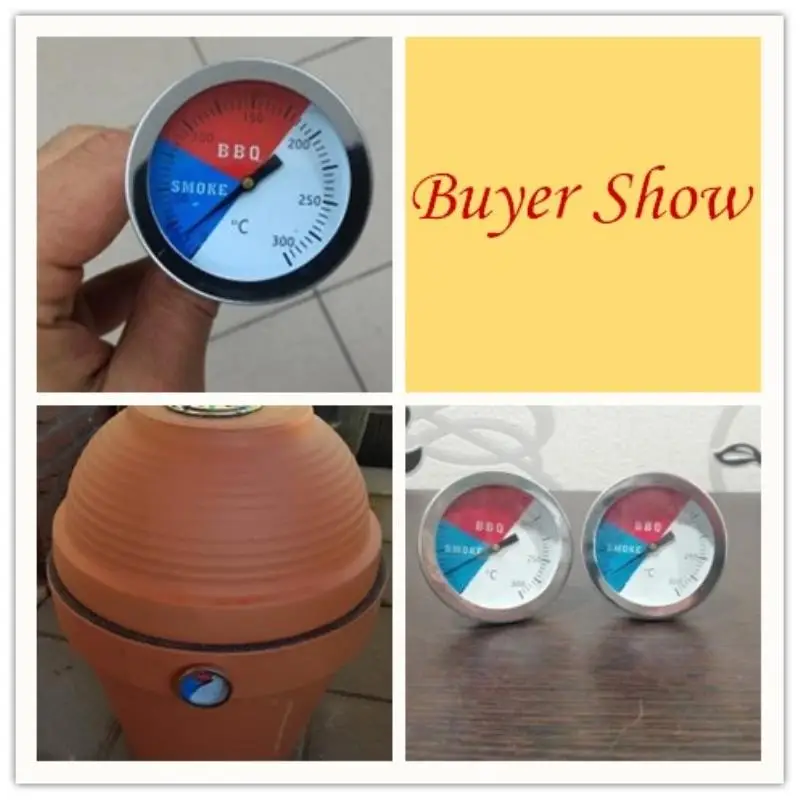 Stainless Steel Temperature Gauge BBQ Smoker Grill Thermometers 300 Degrees Thermometer Mayitr Barbecue Thermometer