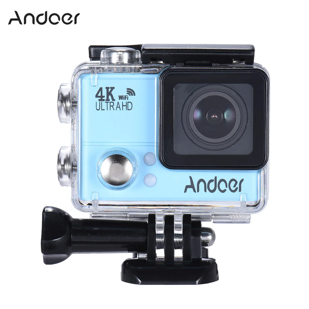 Andoer AN4000 4K камера 16MP WiFi Экшн-камера 1080P " ЖК-экран Широкоугольный объектив Поддержка медленной фотосъемки с дистанционным управлением - Цвет: Синий