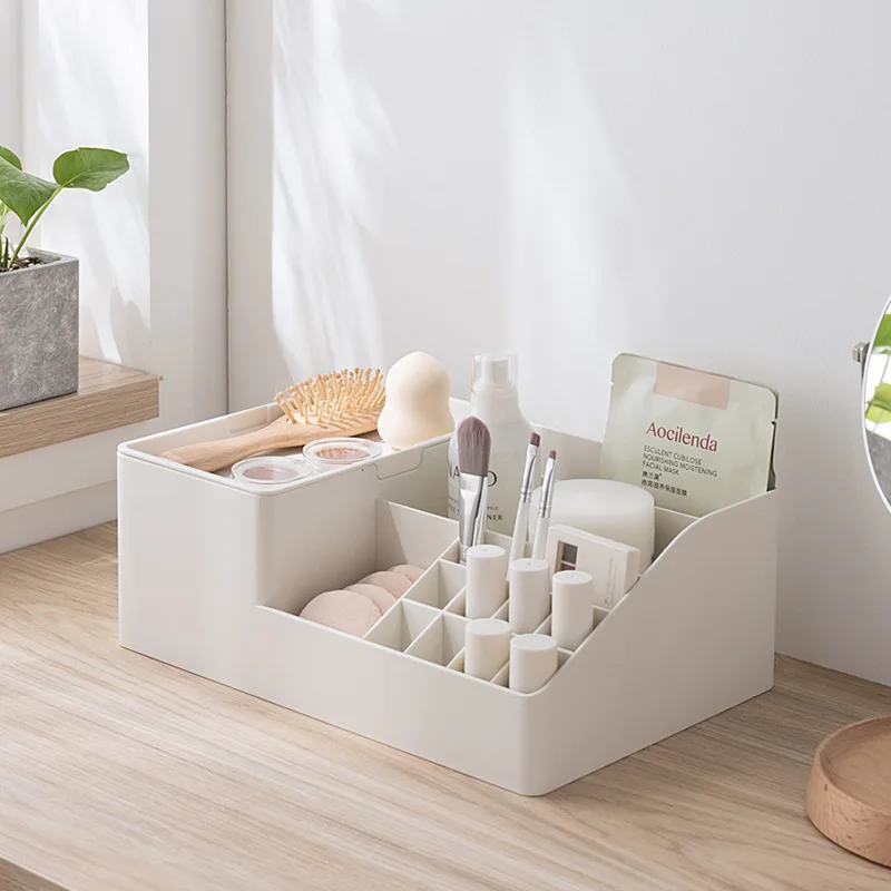 

Plastic Makeup Organizer Large Capacity Removable Cosmetic Organizer Makeup Box Lipstick Makeup Storage Bathroom Table Organizer