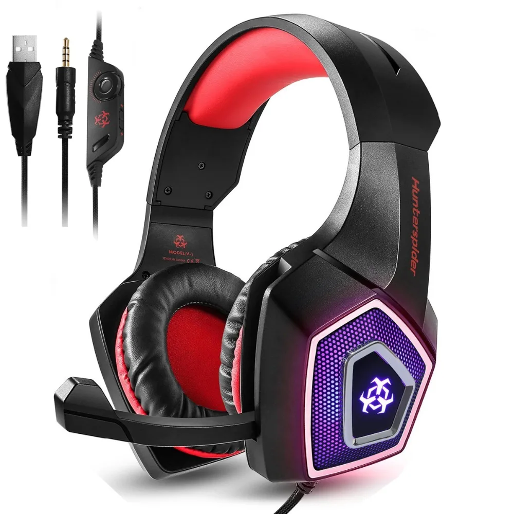 

Gaming Headset Over ear Stereo headphones wired control with Mic LED Light Casque Gamer Headset for PC PS4 Xbox One