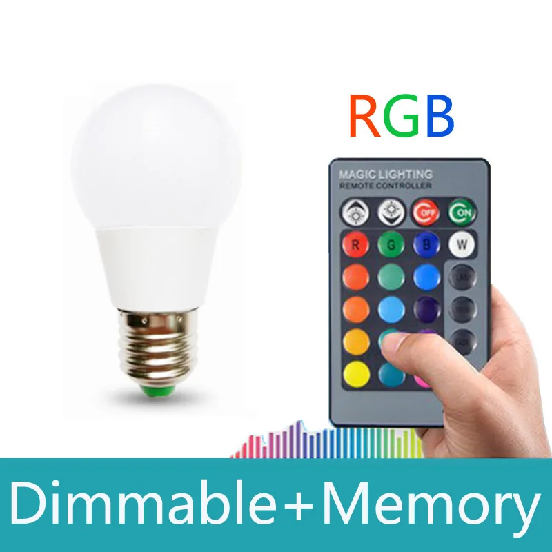 Full Power LED RGB Bulb E27 5W 16 color change RGB LED Spot Light