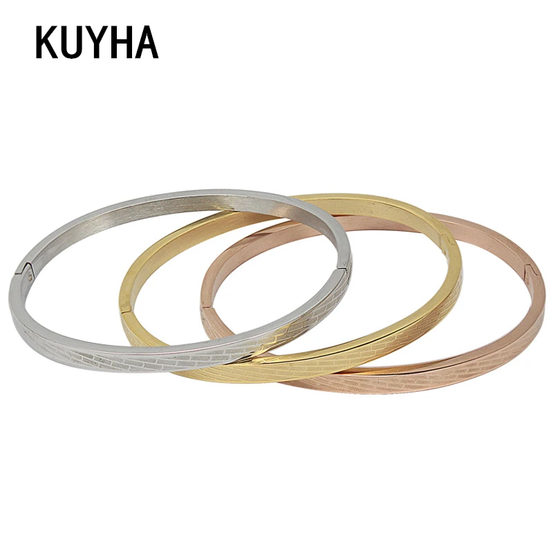 Trendy Elegant Fashion Bangle For Women Lover Bracelets Korean Jewelry Stainless Steel Women's Present Pulseiras | Украшения и