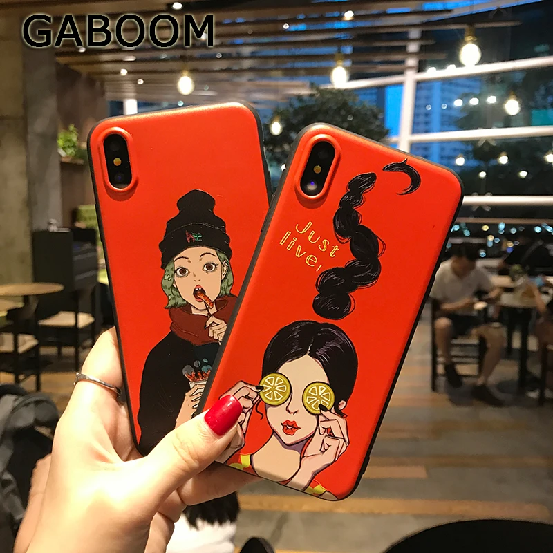 GABOOM Чехлы ТПУ телефон для iPhone 7 Чехол 6 6s плюс 8 X Рельеф уникальная красивая